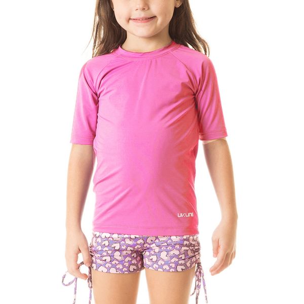Camiseta com Proteção Solar Uvpro Infantil UV.LINE - Rosa