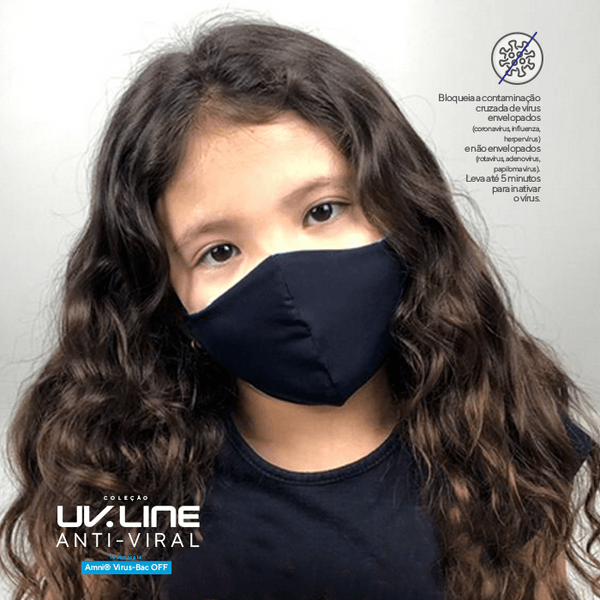 Máscara com Ajuste Antiviral Infantil  UV.LINE - Preto