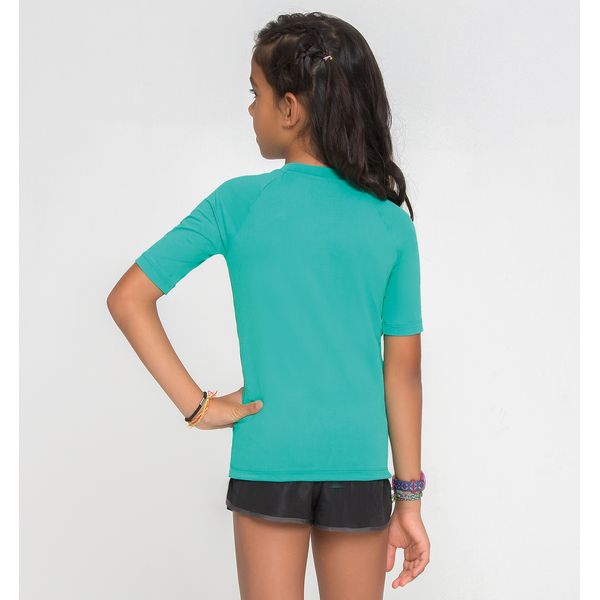 Camiseta UV Infantil Com Proteção Solar Manga Curta Uvpro Verde Menta