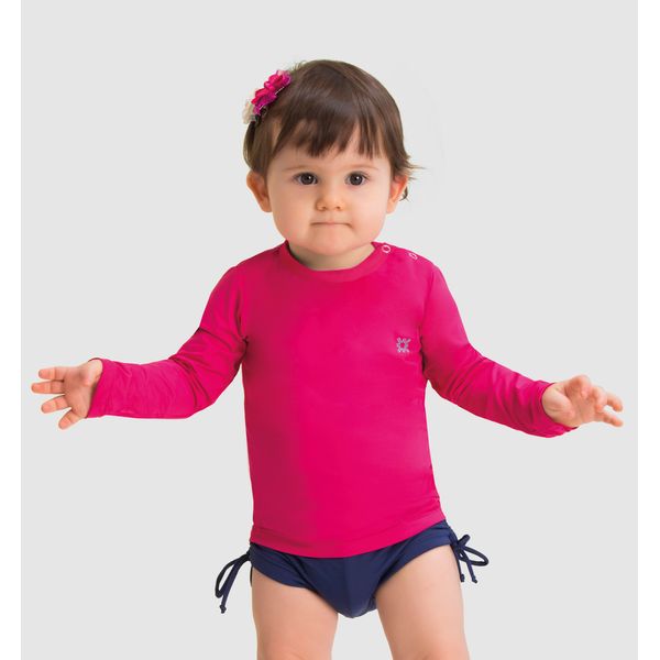 Camiseta UV com Proteção Solar Bebê Nina Pink