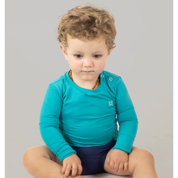 Camiseta UV com Proteção Solar Bebê Nina Verde Mar