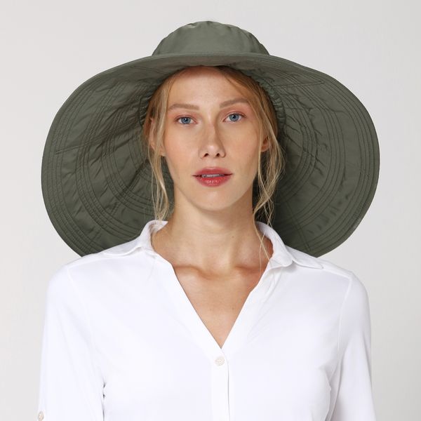Chapéu UV com Proteção Solar Beverly Hills Verde Militar