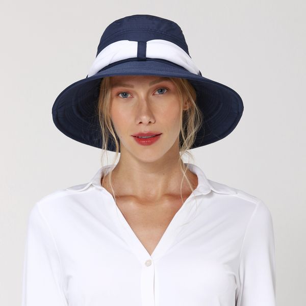 Chapéu UV com Proteção Solar Paris Ville Azul/ Branco