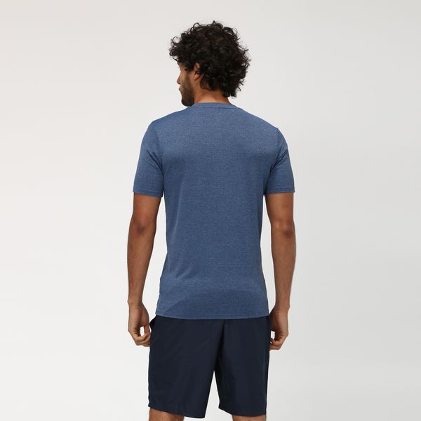 Camiseta UV com Proteção Solar Manga Curta Masculina Sport Fit Mescla Índigo