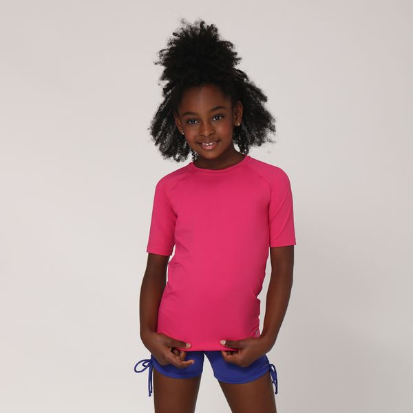 Camiseta UV Infantil Com Proteção Solar Uvpro Pink
