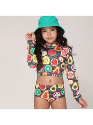 Biquíni UV Infantil Com Proteção Solar Estampa Frutas