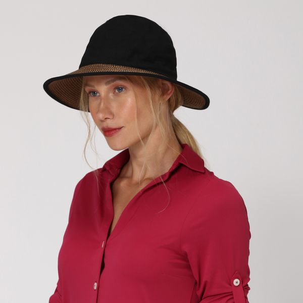 Chapéu com Proteção Solar UV Thai UV.LINE - Preto e Marrom