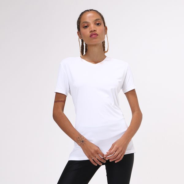 Camisa UV Feminina Com Proteção Solar Sport Fit Branco