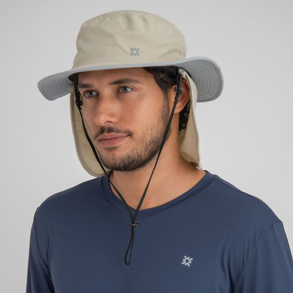 Chapéu Kansas Com Proteção Solar UV.LINE Areia/Cinza