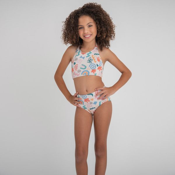 Biquíni Trikini Infantil UV Com Proteção Solar Estampa Matisse