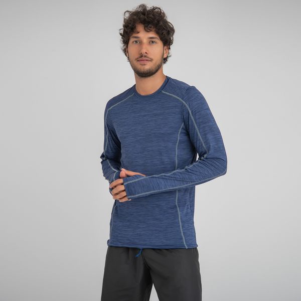 Camisa UV Masculina Com Proteção Solar Flex Marinho/Cinza