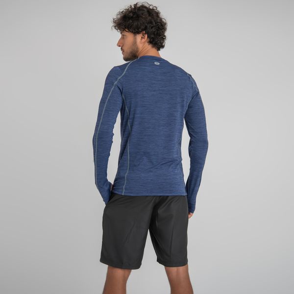 Camisa UV Masculina Com Proteção Solar Flex Marinho/Cinza