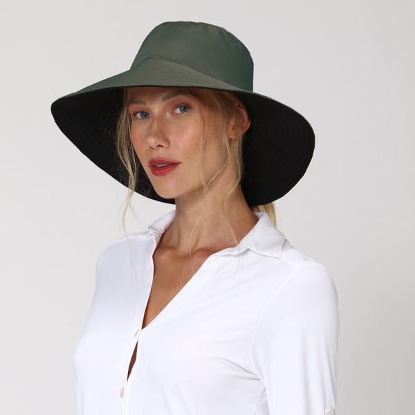 Chapéu UV Com Proteção Solar San Diego Preto/Verde