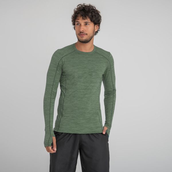Camisa UV Masculina Com Proteção Solar Flex Verde Militar