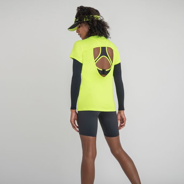 Camiseta UV Com Proteção Solar Beach Tennis Amarelo Fluor