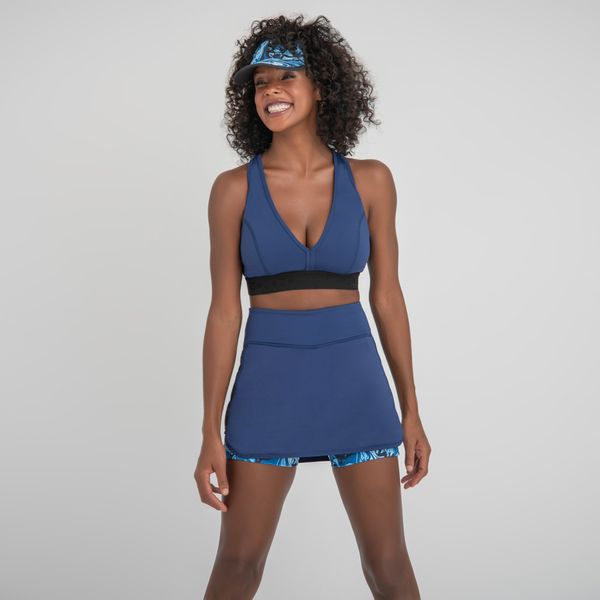Shorts Saia UV Com Proteção Solar Beach Tennis Estampa Stone Azul