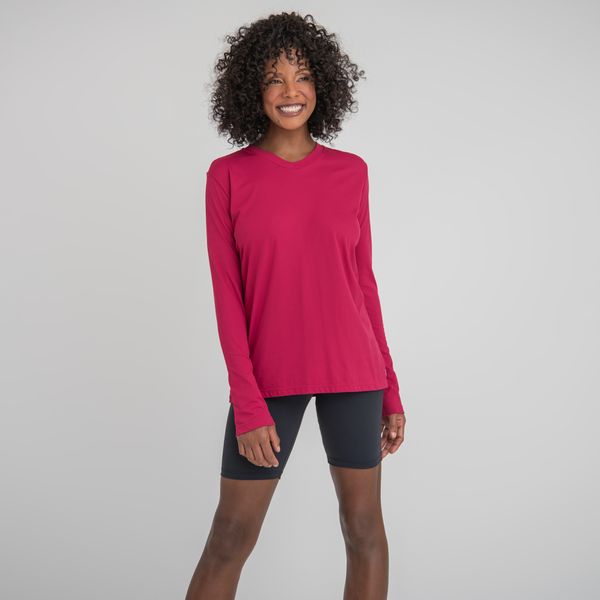 Camisa UV Feminina Com Proteção Solar Sport Fit Vinho