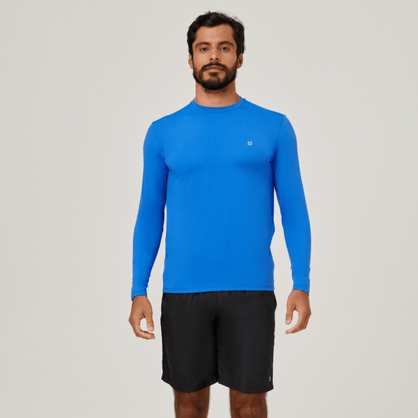 Camisa UV Masculina Com Proteção Solar Uvpro Azul Bic