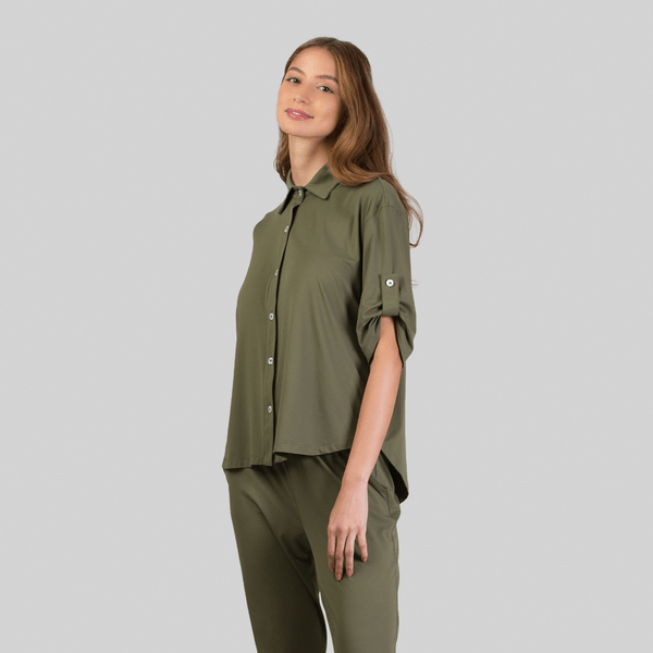 Camisa UV Com Proteção Solar Copa Verde Militar