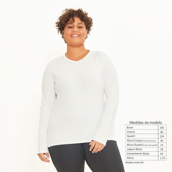 Camisa UV Feminina Com Proteção Solar Sport Fit Branco