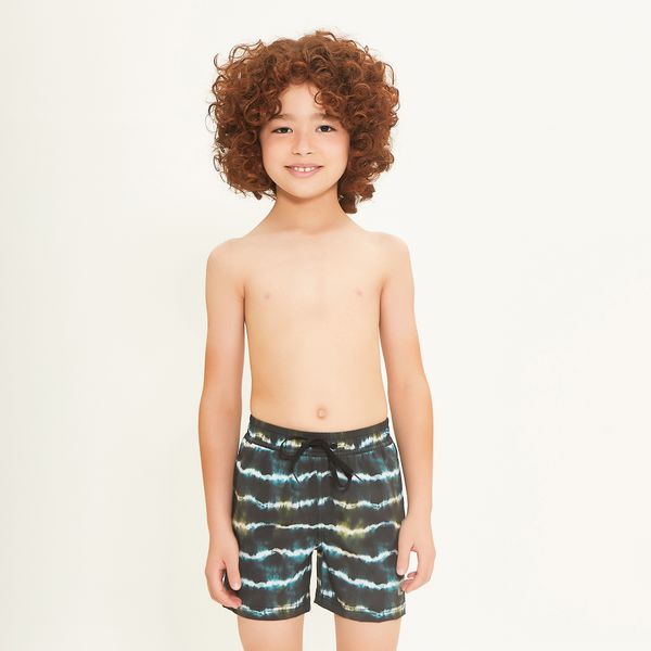 Shorts UV Infantil Com Proteção Solar Estampa Salina Verde