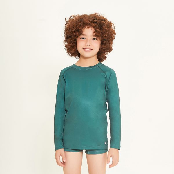 Camisa UV Infantil Com Proteção Solar Uvpro Esmeralda