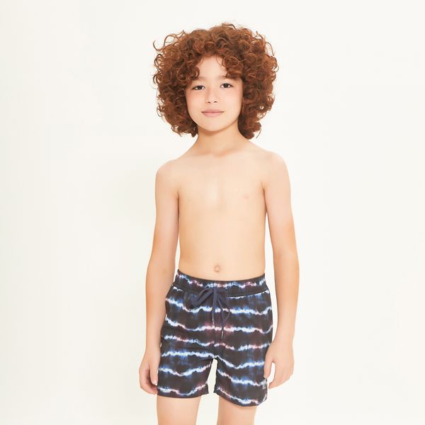 Shorts UV Infantil Com Proteção Solar Estampa Salina Azul