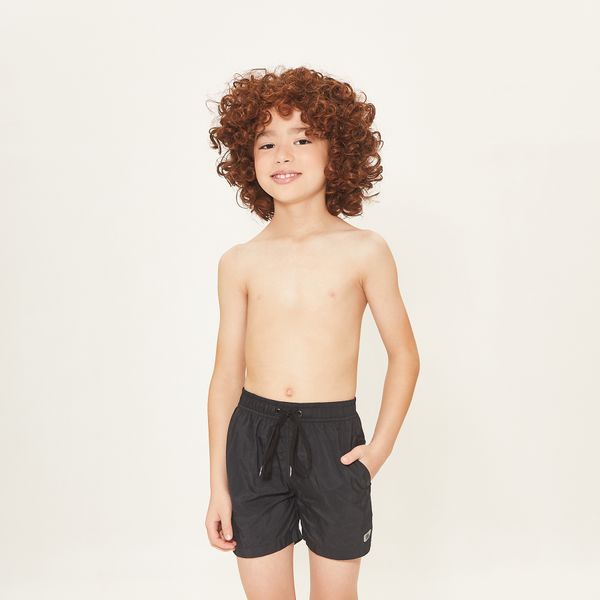 Shorts UV Infantil Com Proteção Solar Lucca  Preto