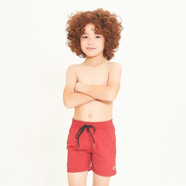 Shorts UV Infantil Com Proteção Solar Lucca Cereja