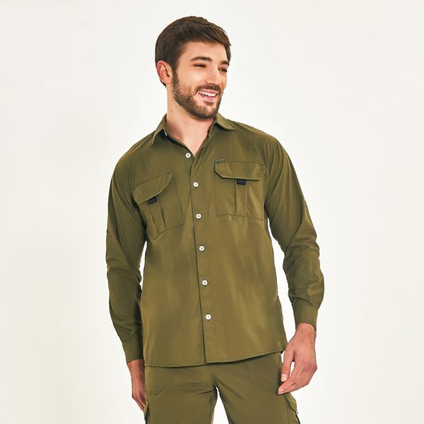 Camisa UV Com Proteção Solar Tenerife Verde Militar