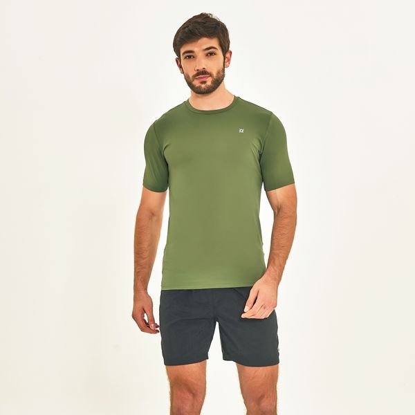 Camisa UV Masculina Com Proteção Solar Uvpro Verde Militar