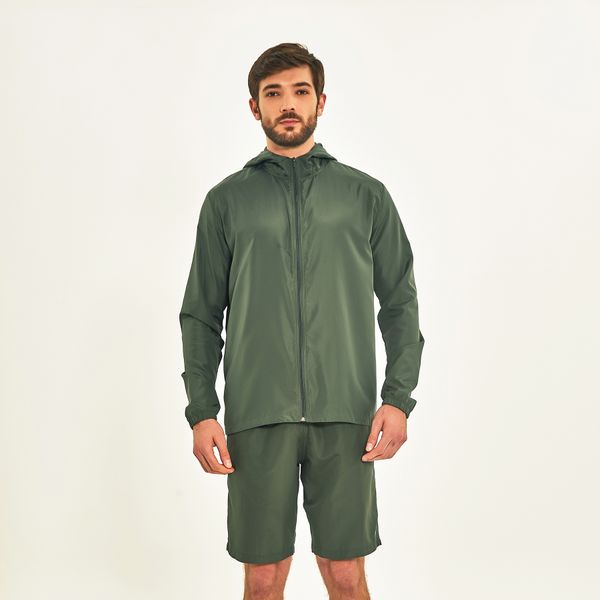 Jaqueta Masculina UV Corta-Vento Com Proteção Solar Verde Militar