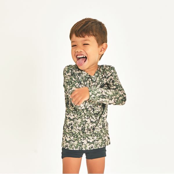 Camisa UV Bebê Com Proteção Solar Estampa Camuflagem