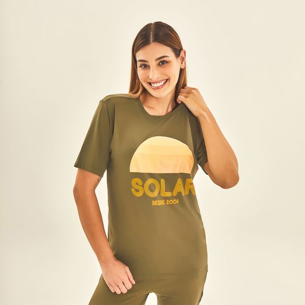 Camiseta UV Com Proteção Solar 20 Anos Uvline Verde Militar
