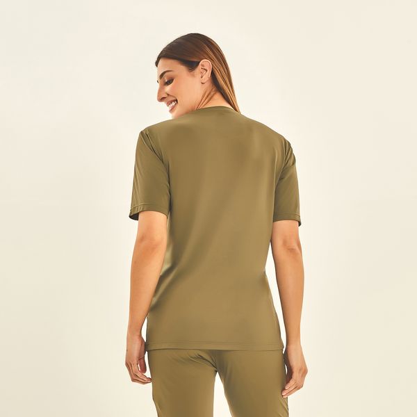 Camiseta UV Com Proteção Solar 20 Anos Uvline Verde Militar