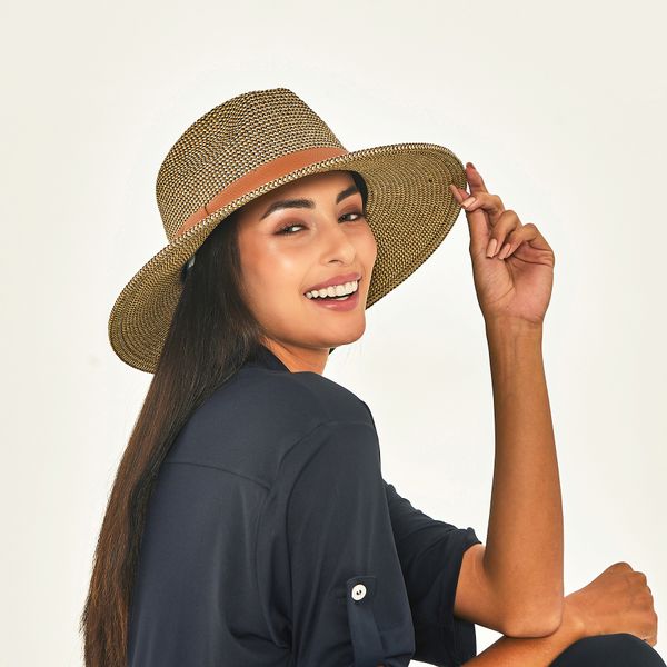 Chapéu de palha UV Com Proteção Solar Giovana Mescla