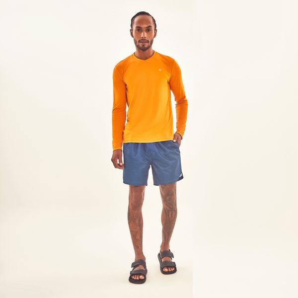Camisa UV Masculina Com Proteção Solar Sport Fit  Laranja