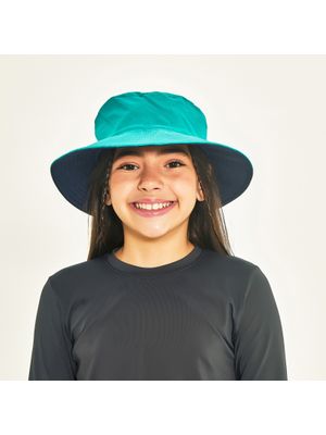 Chapéu UV Infantil Com Proteção Solar Califórnia  Marinho/Verde Agua