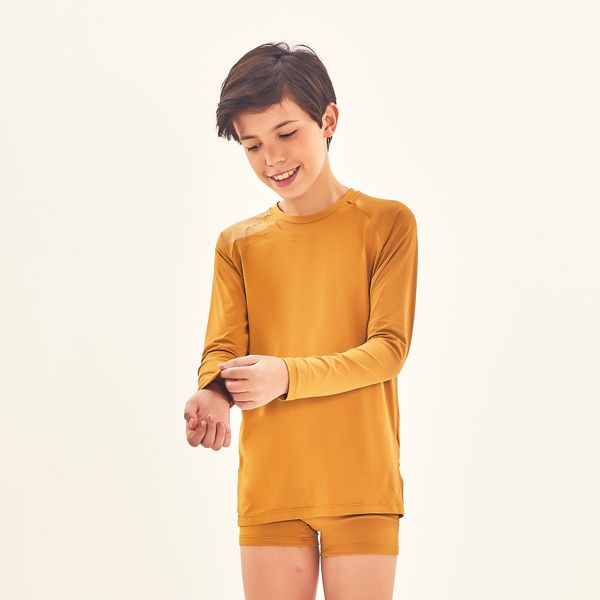 Camisa UV Infantil Com Proteção Solar Uvpro Ocre