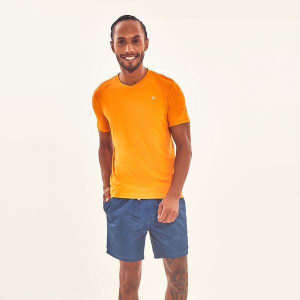 Camisa UV Masculina Com Proteção Solar Sport Fit Laranja