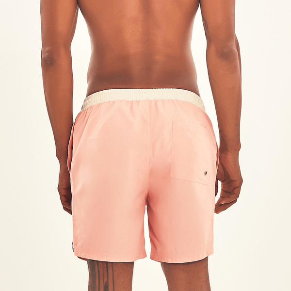 Shorts Acqua Boxer Masculino UV Com Proteção Solar Rosê/Off White