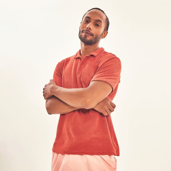 Camisa UV Com Proteção Solar Polo Soft Line Laranja Queimado