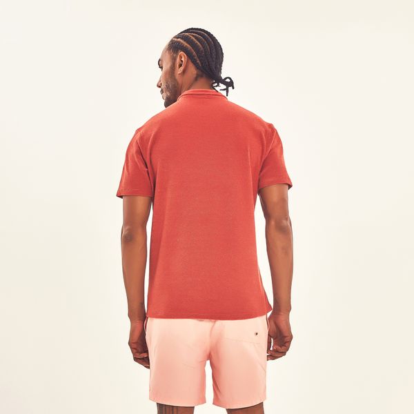Camisa UV Com Proteção Solar Polo Soft Line Laranja Queimado