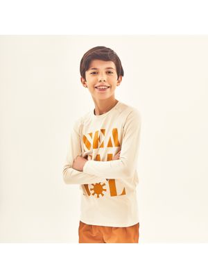 Camisa Uv Com Proteção Solar Estampa Sea Sal Sol Off White