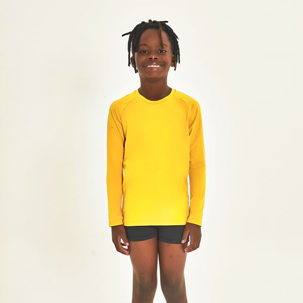 Camisa UV Infantil Com Proteção Solar Uvpro Amarelo