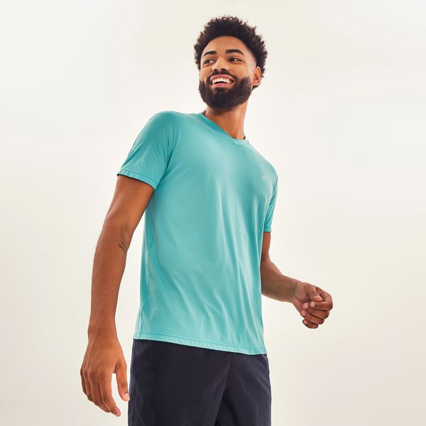 Camiseta UV Masculina Com Proteção Solar Sport Fit Verde Caribe