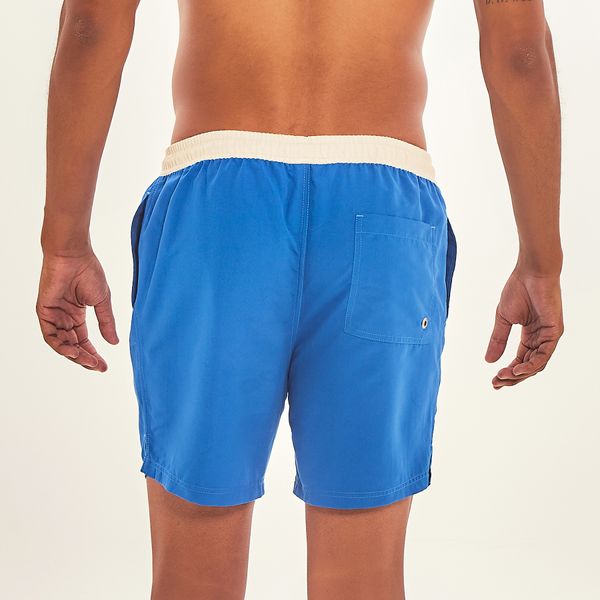 Shorts Acqua Boxer Masculino UV Com Proteção Solar Cobalto/Off White