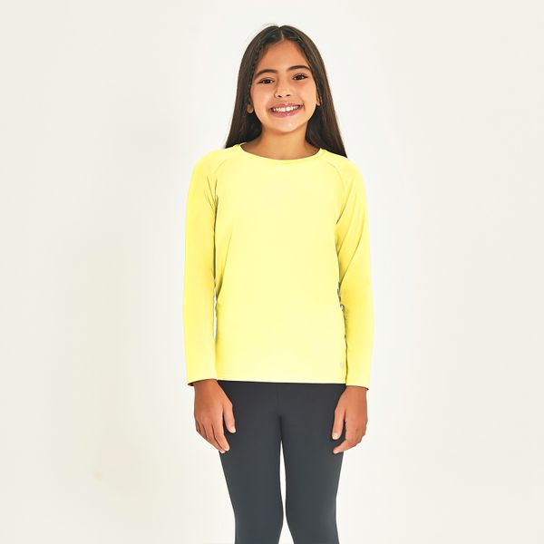 Camisa UV Infantil Com Proteção Solar Uvpro Amarelo Bebê