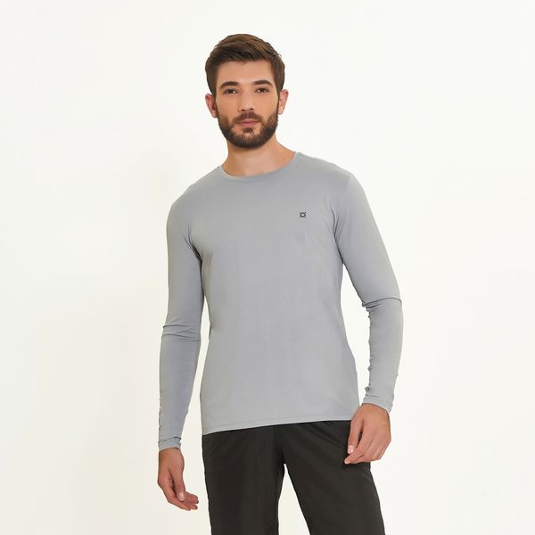 Camisa UV Masculina Com Proteção Solar Uvpro Cinza