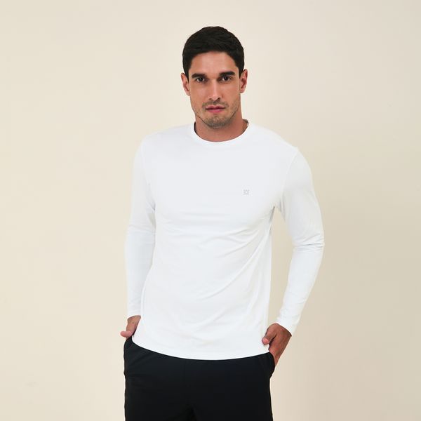 Camisa UV Masculina Com Proteção Solar Uvpro Branco